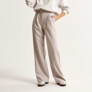 Abercrombie & Fitch Cream/Light Taupe Wide Leg Jumpsuit 30, 10